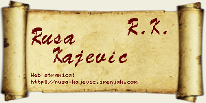 Rusa Kajević vizit kartica